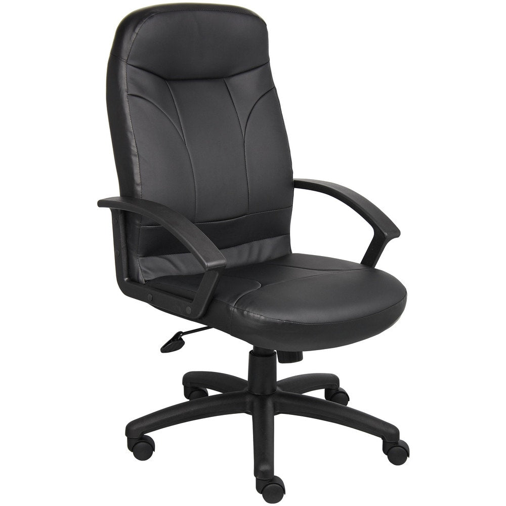 Task Chair: PU Leather, Adjustable Height, Black