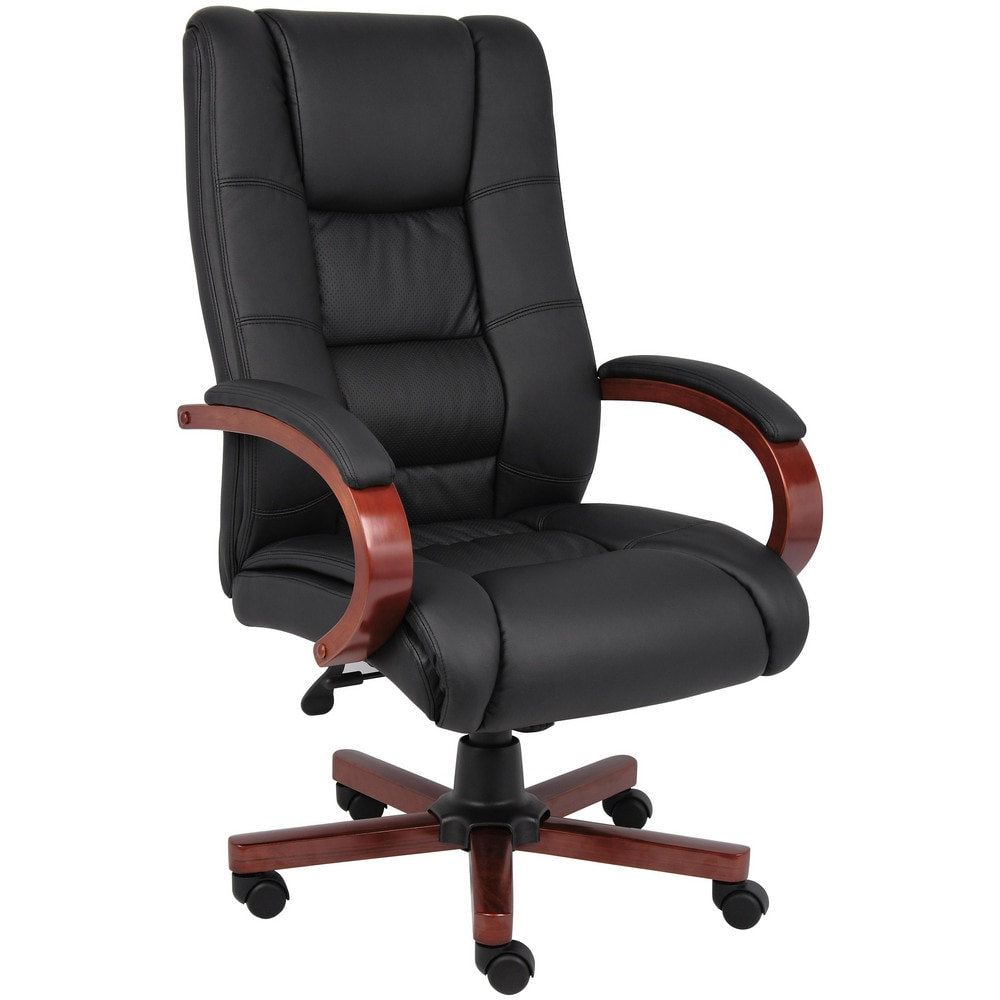 Task Chair: Vinyl, Adjustable Height, Black