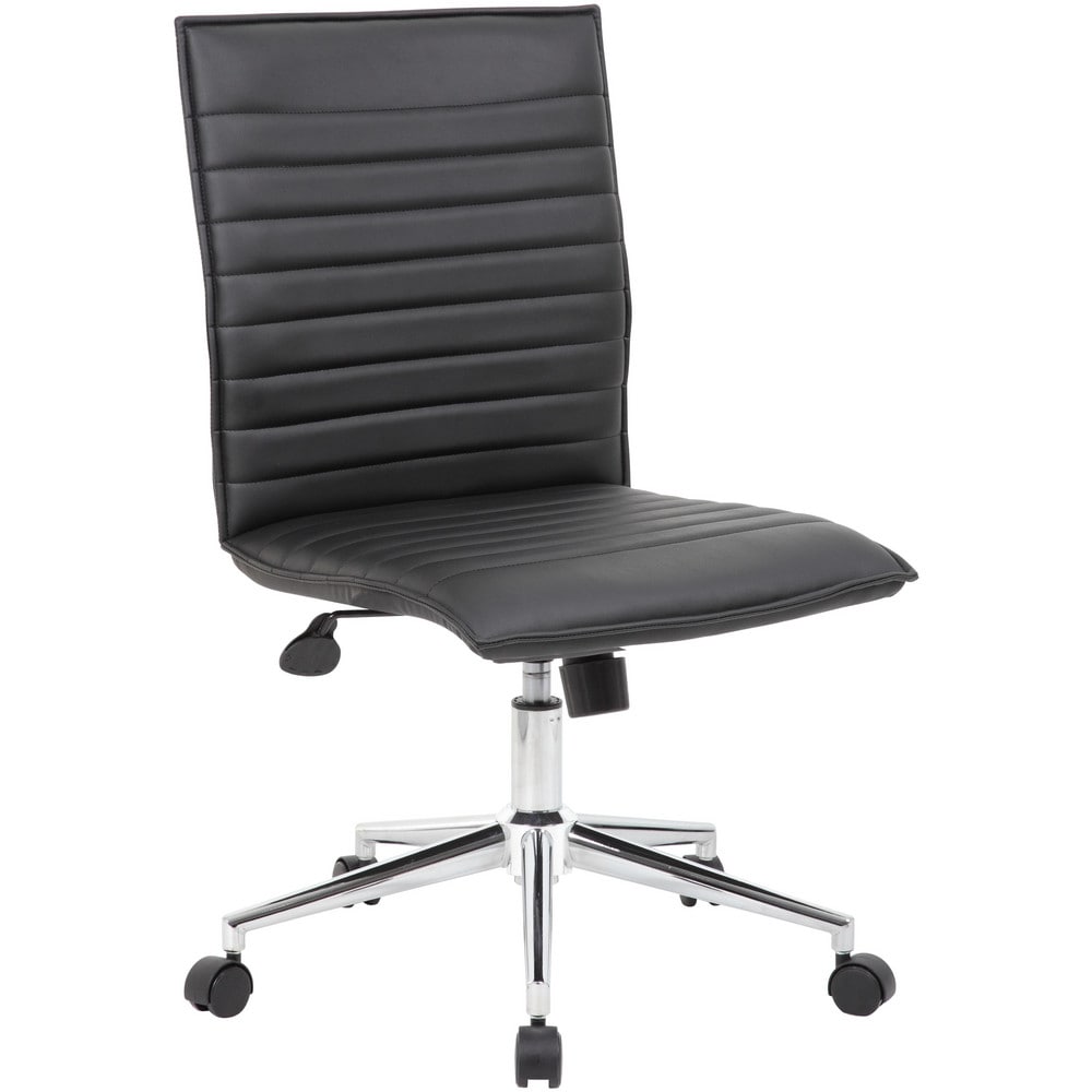 Task Chair: Vinyl, Adjustable Height, Black