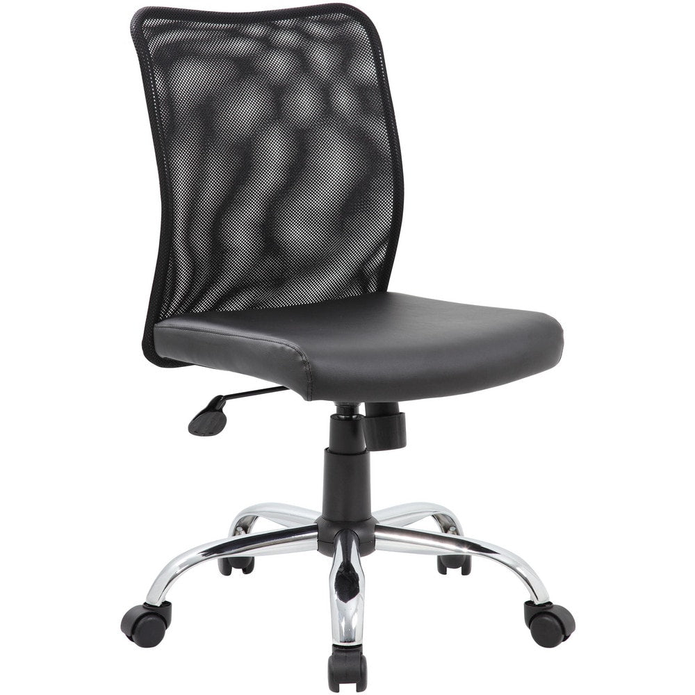 Task Chair: Vinyl, Adjustable Height, Black