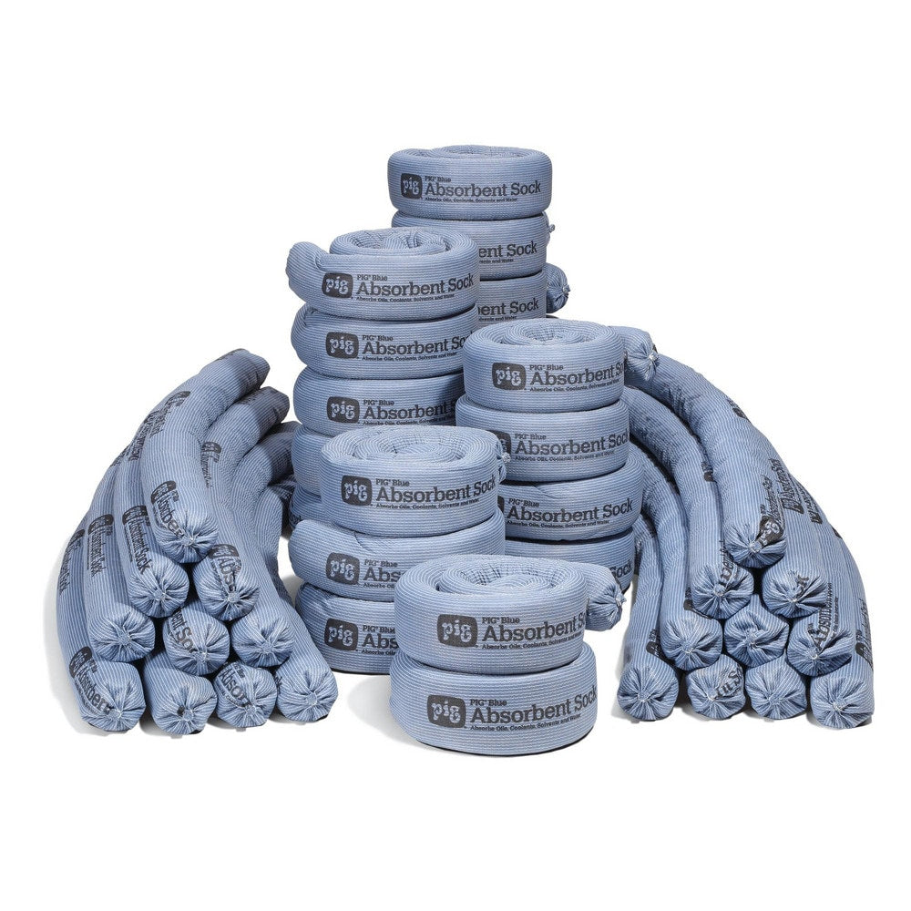 Sock: Spill Response, 3.000" Dia, 48" OAL, 30 Absorption, Vermiculite, Blue