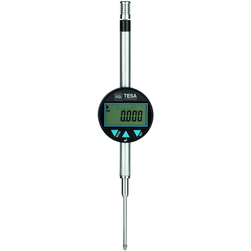 Electronic Test Indicator: 50.00 mm Max, MPEE, retractable plunger: 5 µm & MPEP, 1 mm: 3,2 µm Accuracy, Steel Contact Point