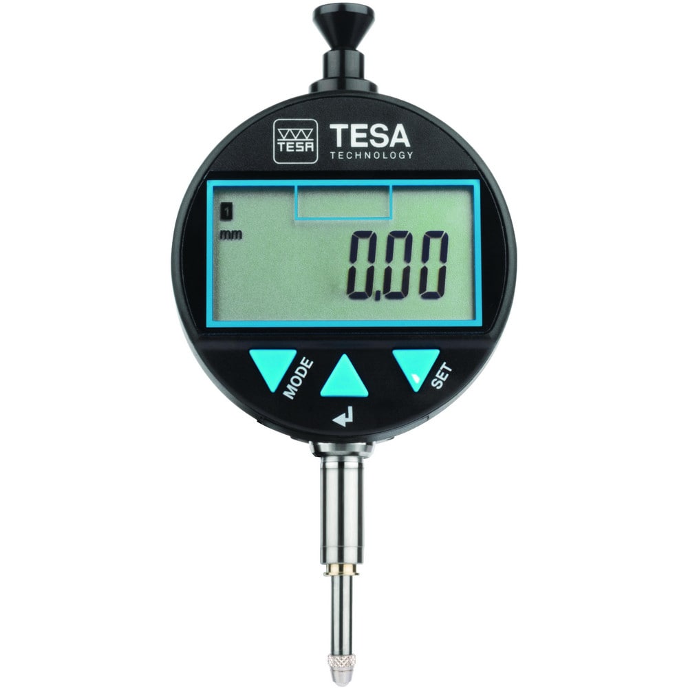 Electronic Test Indicator: 12.50 mm Max, MPEE, retractable plunger: 10 µm ± 1 digit & MPEP, 1 mm: 8 µm Accuracy, Steel Contact Point