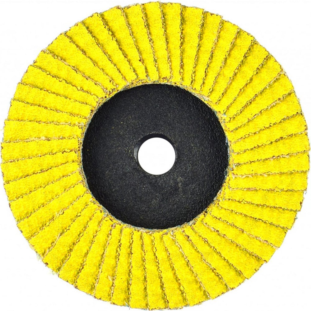 Flap Disc: 3" Dia, 5/8" Hole, 60 Grit, Ceramic Alumina, Type 29