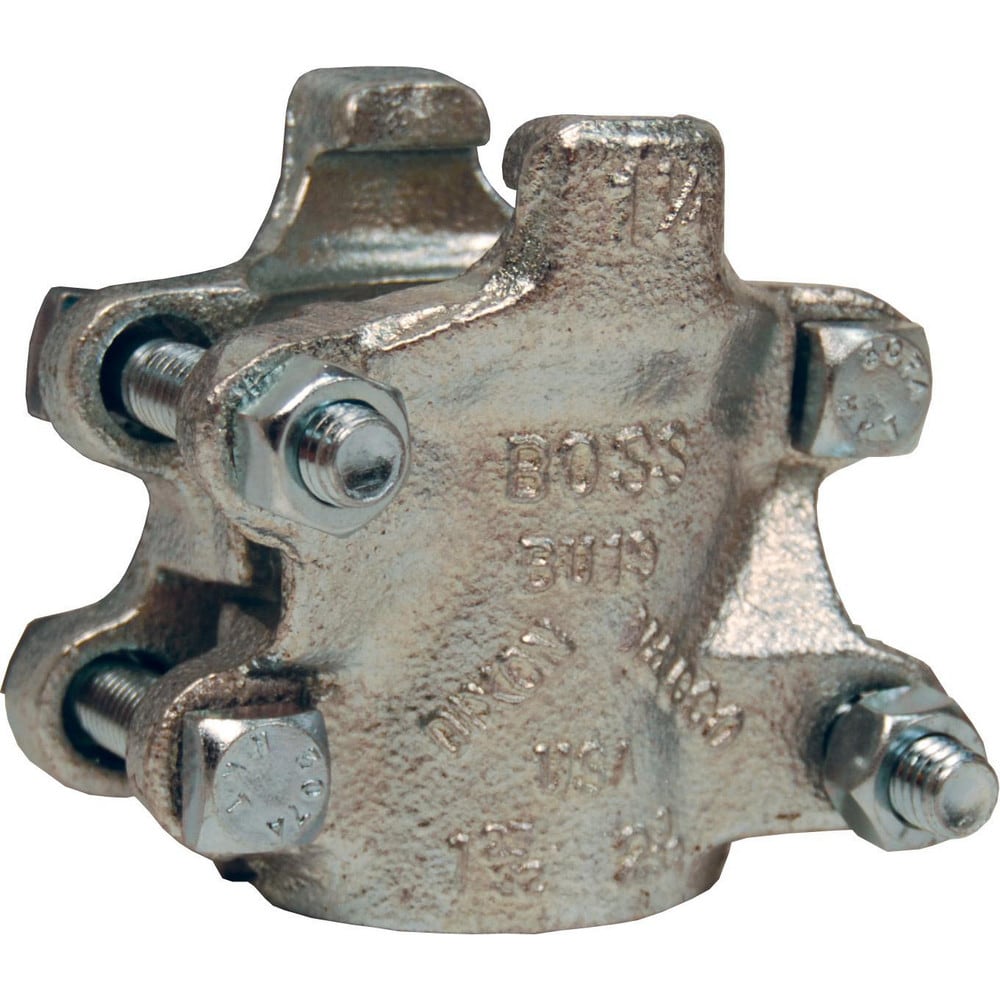 Ground Joint Hose Couplings; Thread Type: Non-Threaded; Type: 4-Bolt Clamp; Material: Plated Iron; Size: 1-1/4 in; Style: 4-Bolt Clamp