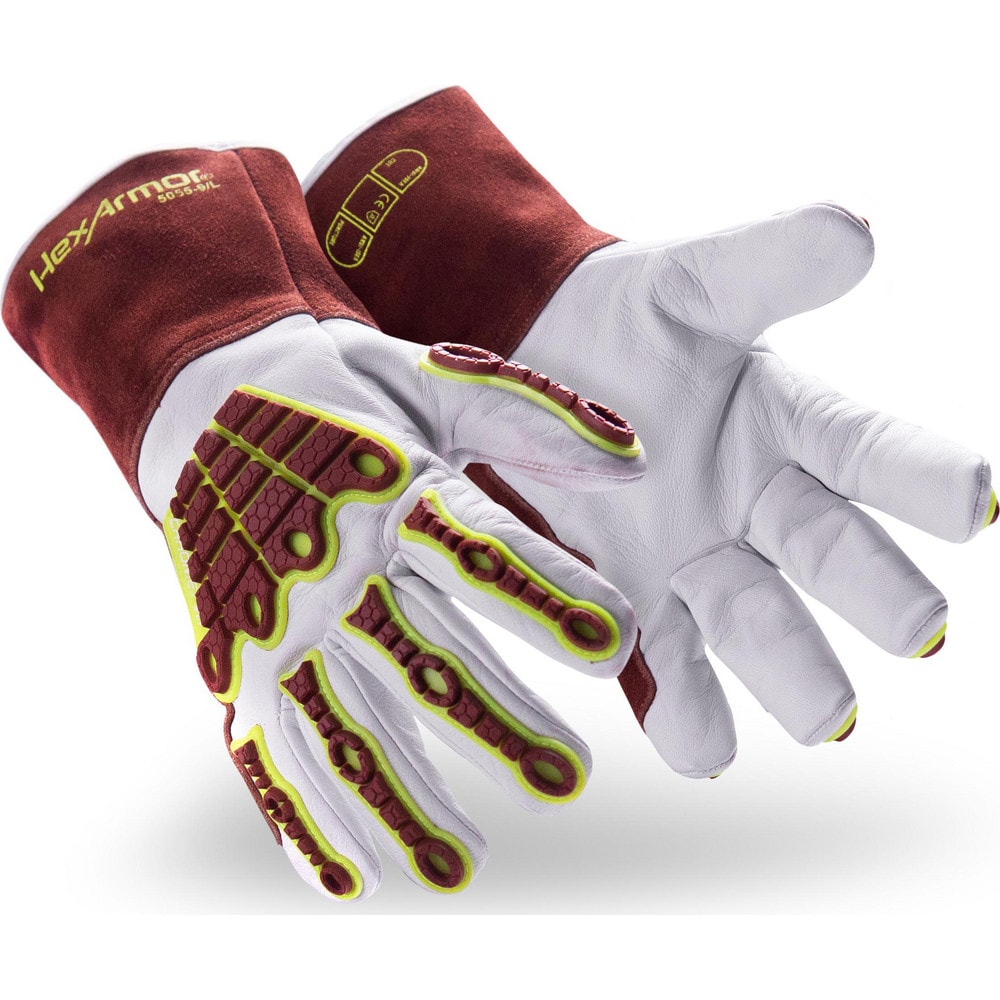 Welding Gloves: HeatArmor™ Size Large, Goatskin Leather, Pair, for MIG