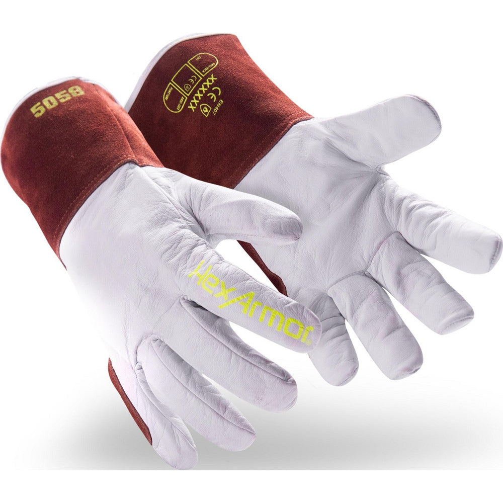Welding Gloves: HeatArmor™ Size X-Large, Goatskin Leather, Pair, for TIG