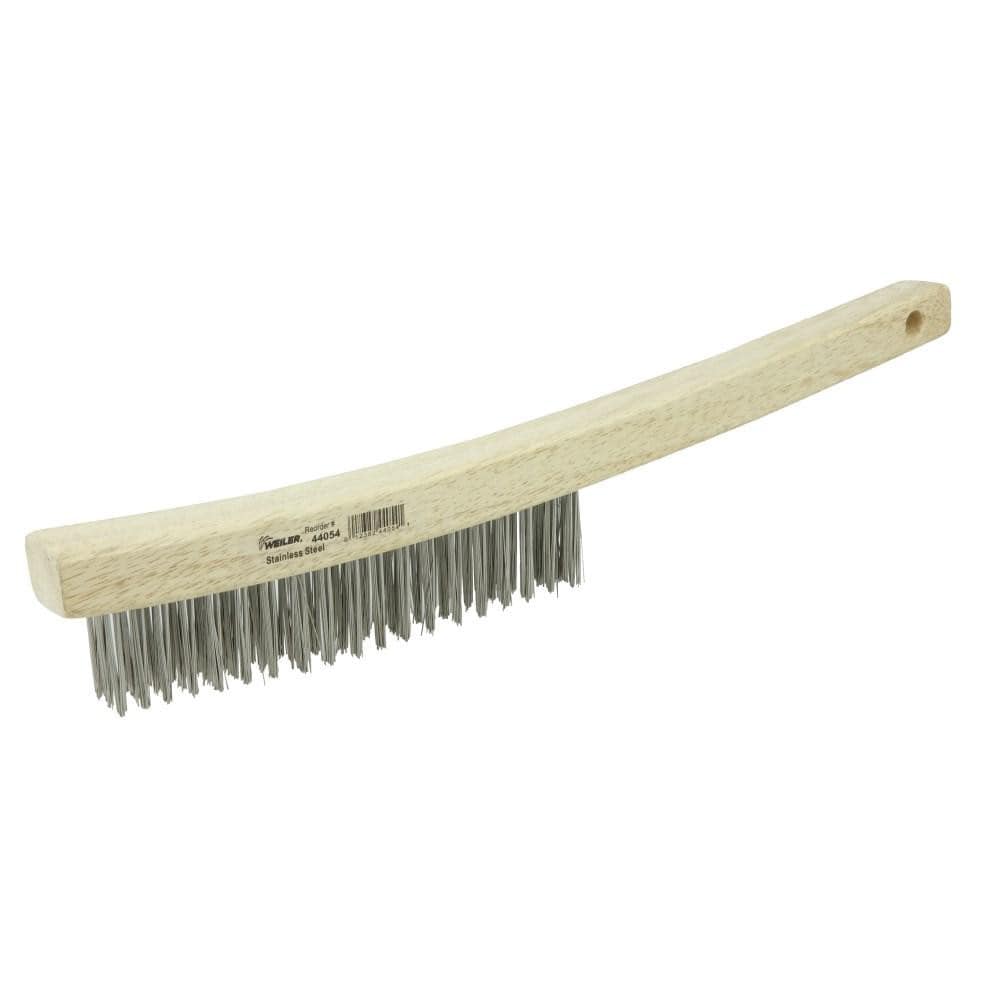 Scratch Brush, 3 Rows, 19 Columns, Stainless Steel