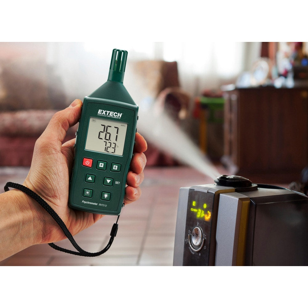 Thermometer/Hygrometers & Barometers; Product Type: Thermo-Hygrometer, Psychrometer; Probe Type: Wireless Sensor; Accuracy: ±4%; Dew Point Accuracy: 0.1°; Power Source: Battery; Number Of Batteries: 3; Battery Size: AAA
