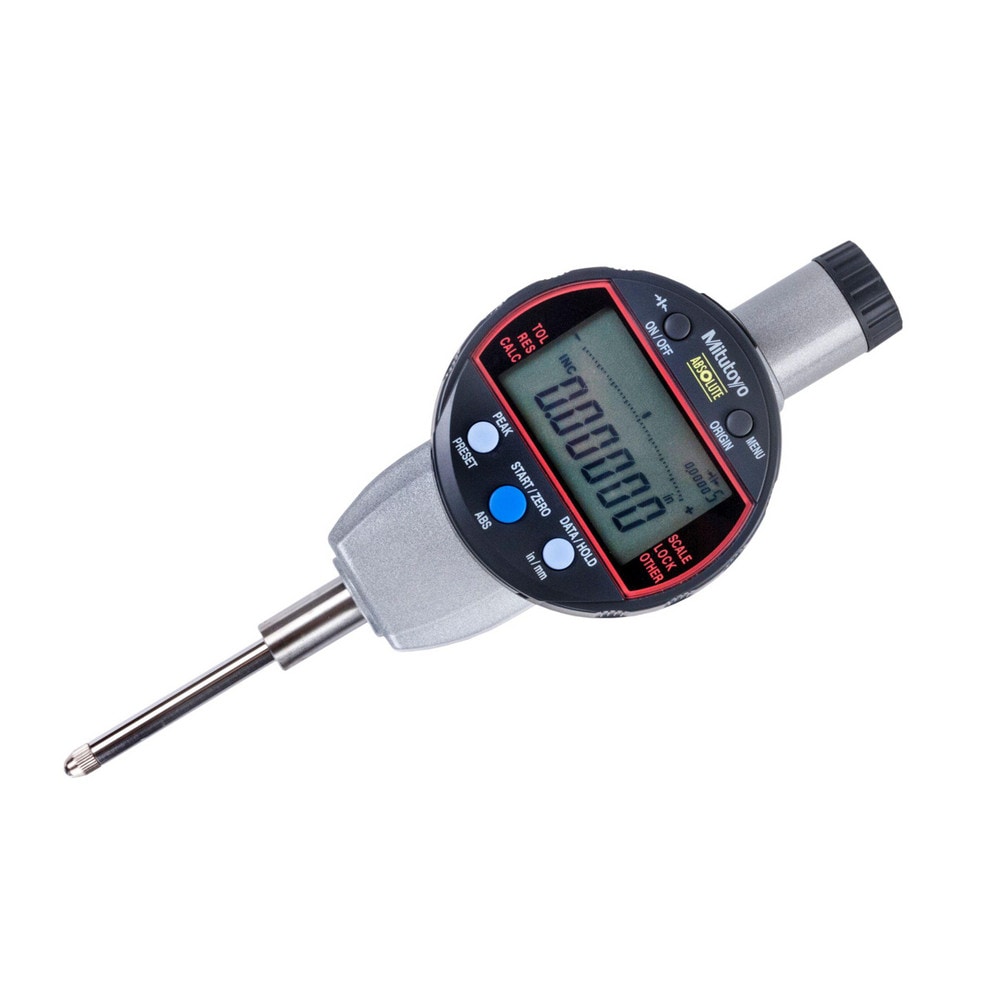 Electronic Test Indicator: 1.00 mm Max, ±.0001" Accuracy, Carbide Contact Point -