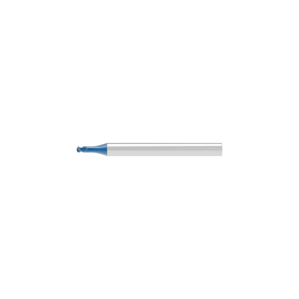 Ball End Mill: 0.30 mm Dia, 0.24 mm LOC, 2 Flute, Solid Carbide