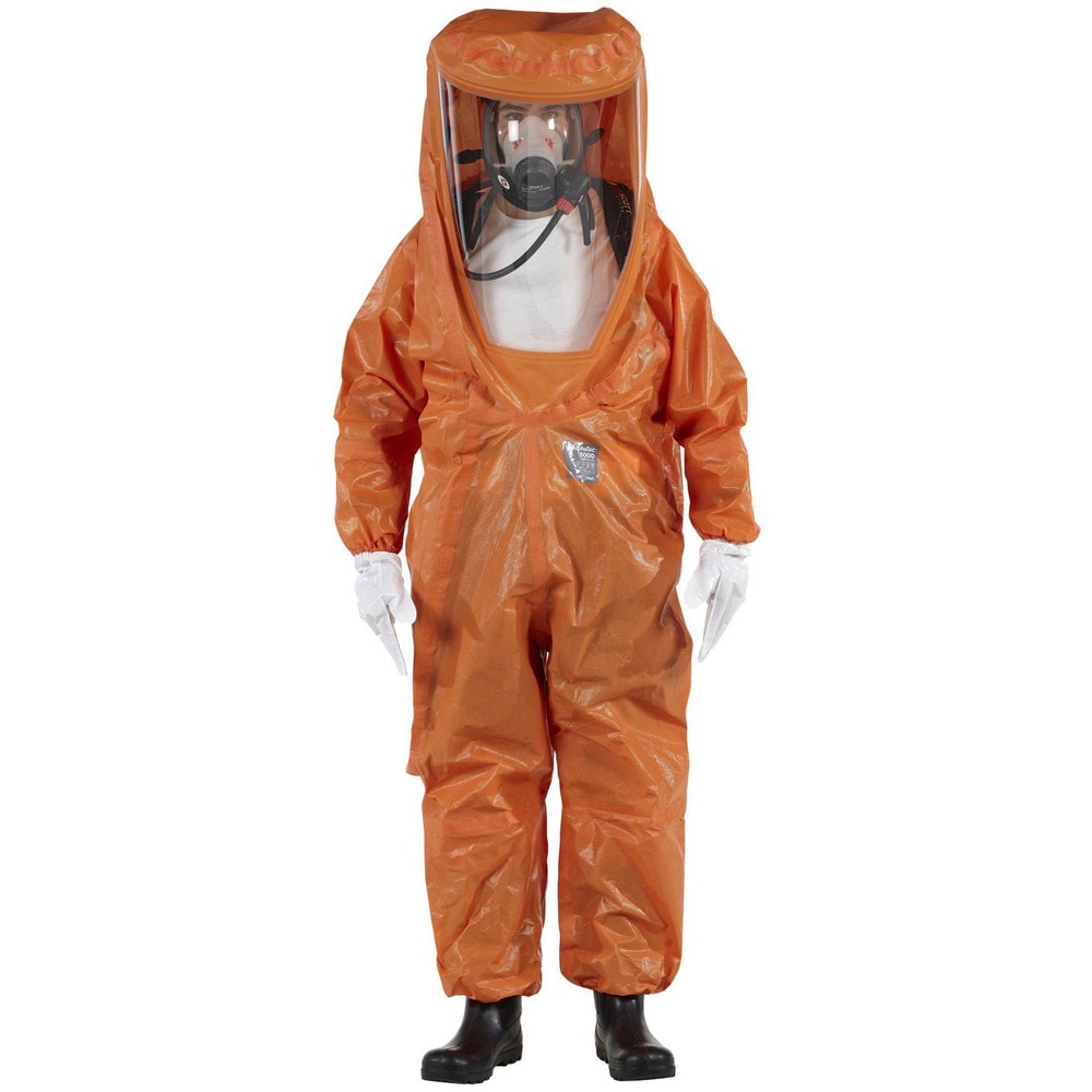 Encapsulated Suits: 3X-Large, Orange, Multi-Layer Non-Woven Barrier Laminate Fabric, N/AClosure, Taped & Welt, Yes