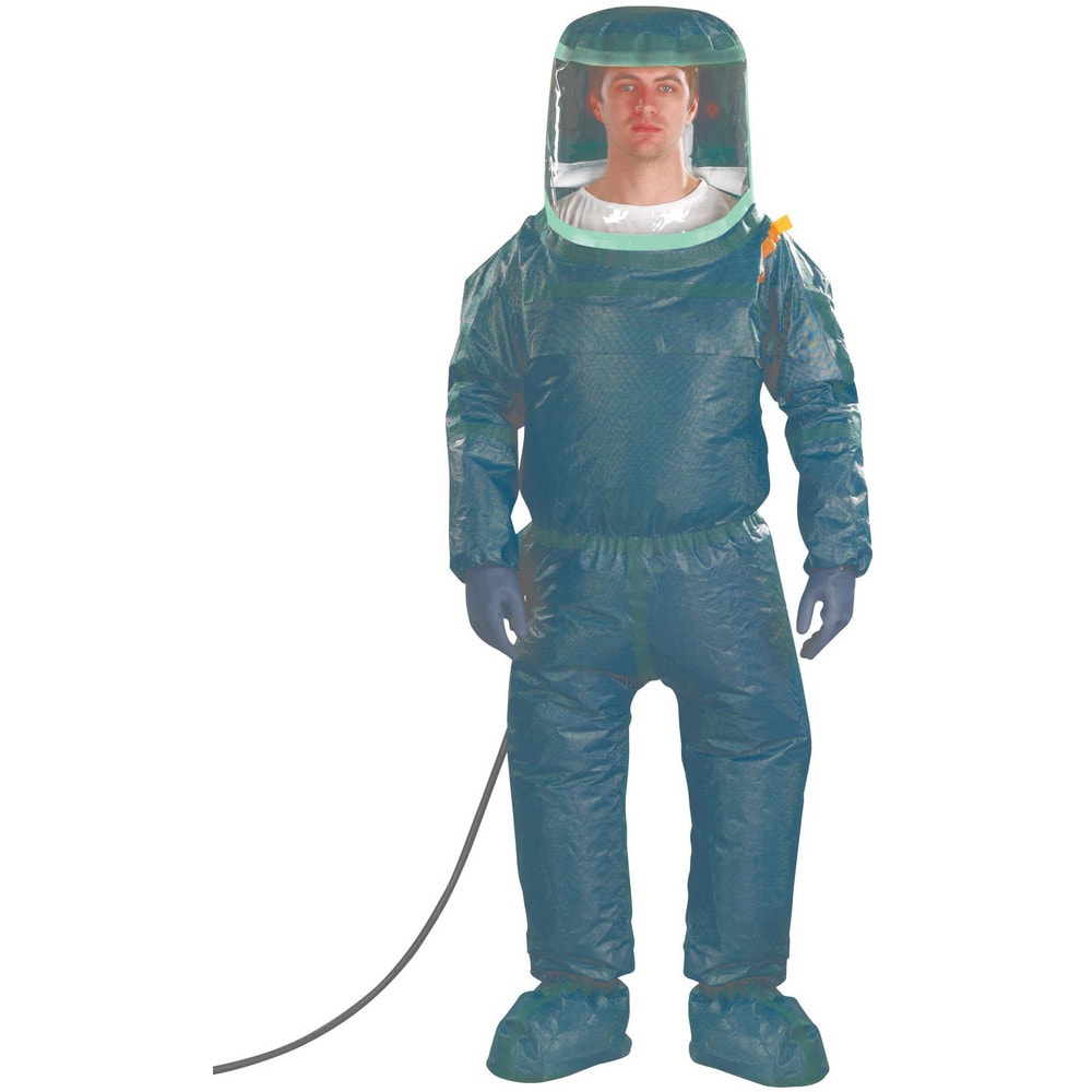 Encapsulated Suits: Medium, Green, Multi-Layer Non-Woven Barrier Laminate Fabric, N/AClosure, Taped & Welt, Yes