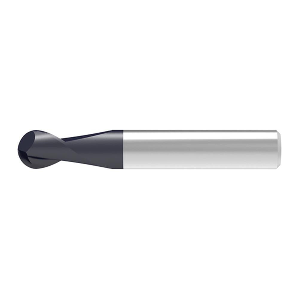 Ball End Mill: 20.00 mm Dia, 25.00 mm LOC, 2 Flute, Solid Carbide