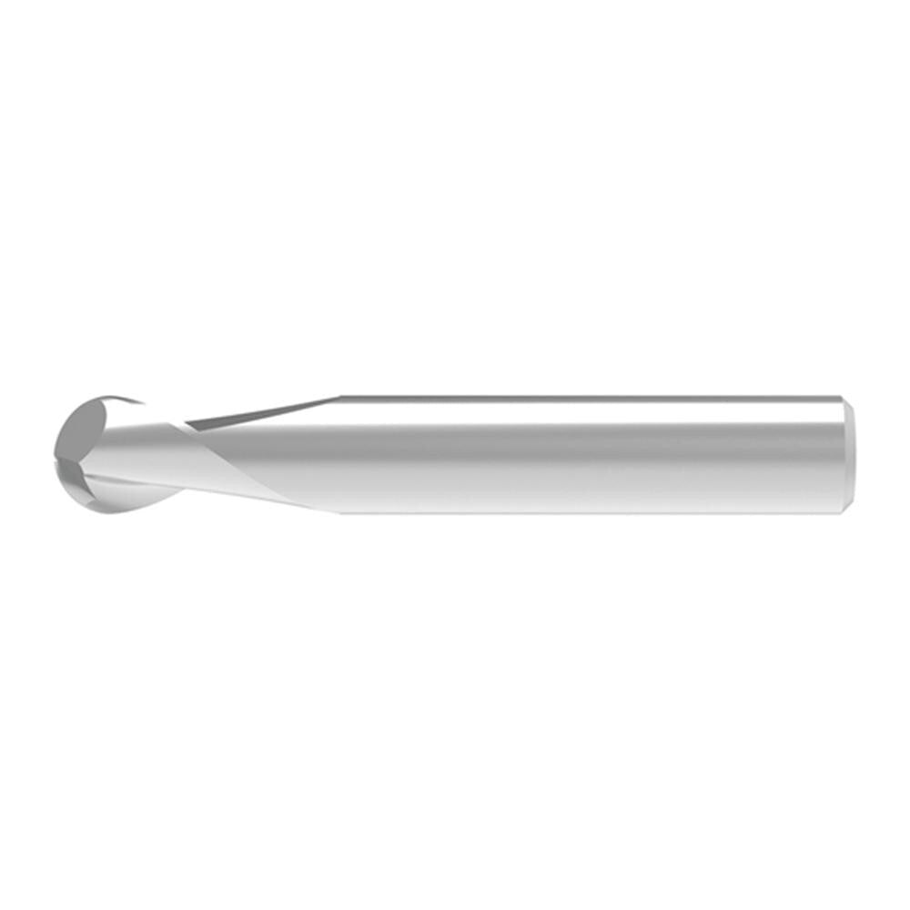 Ball End Mill: 5.00 mm Dia, 8.00 mm LOC, 2 Flute, Solid Carbide