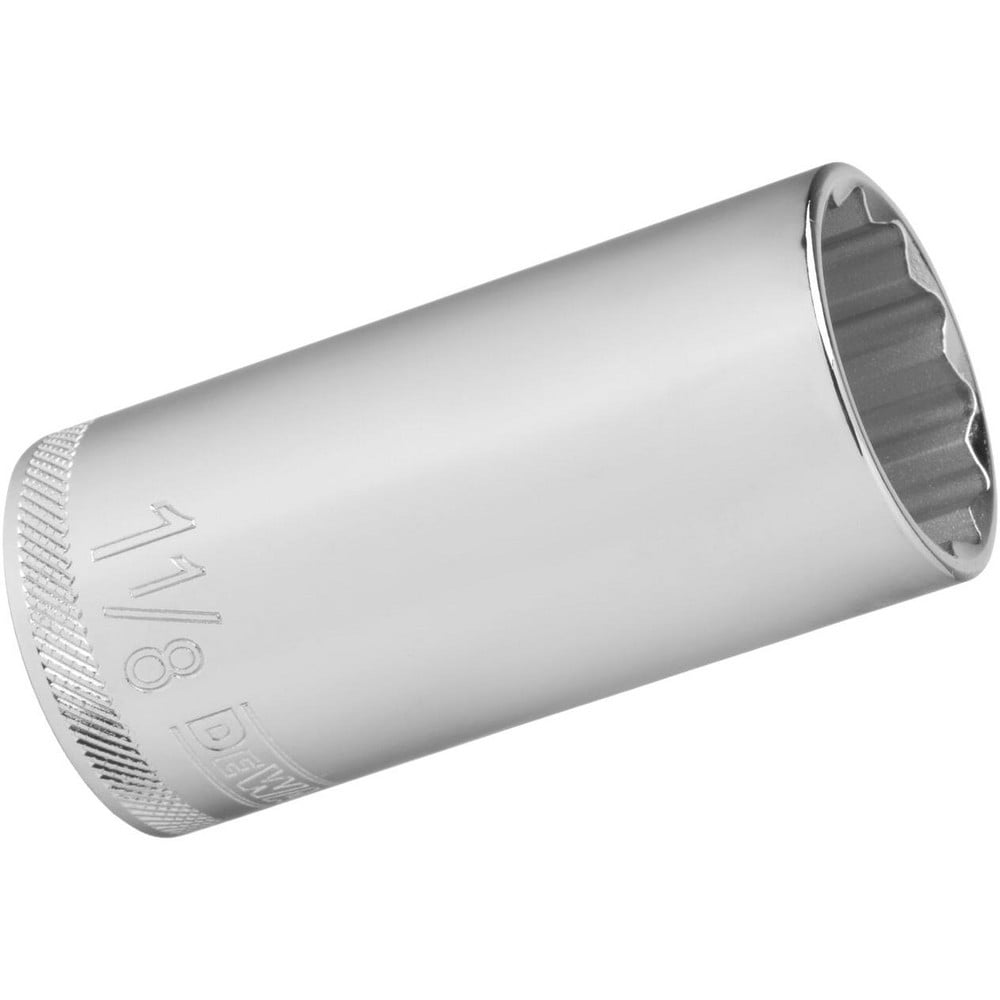 Deep Hand Socket: 1/2" Drive, 1-1/8" Socket, 12-Point