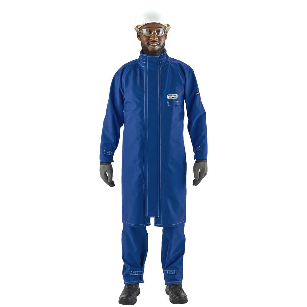Rain & Chemical Resistant Coat: Small, Blue, 33-36" Chest, Nomex