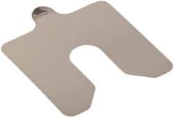 Made in USA - 20 Piece, 3 Inch Long x 3 Inch Wide x 0.003 Inch Thick, Slotted Shim Stock - Stainless Steel, 3/4 Inch Wide Slot - USA Tool & Supply