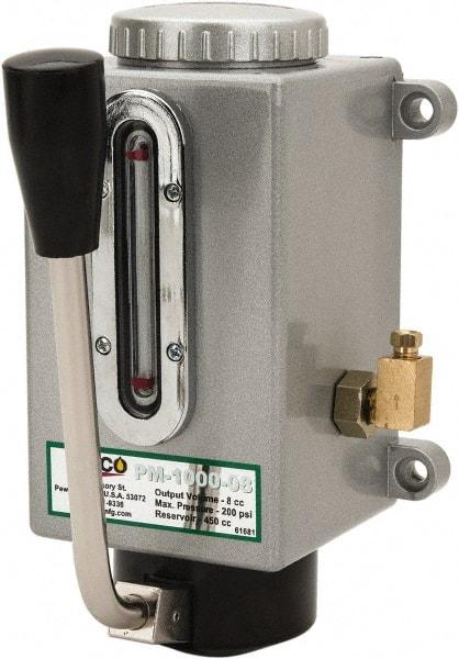 Trico - 450 cm Reservoir Capacity, 8 cm Output per Stroke, Manual Central Lubrication System - 100mm Wide x 200mm High, Oil, 5/16-24 Outlet Thread - USA Tool & Supply