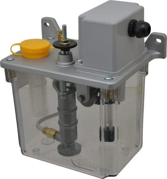 Trico - 2 L Reservoir Capacity, 3 - 6 cm Output per Cycle, 6-12 cm Output per Hour, Electric Central Lubrication System - 30 Min Interval Between Cycles, 130mm Wide x 225mm High, 110 Volts, Oil, 5/16-24 Outlet Thread - USA Tool & Supply