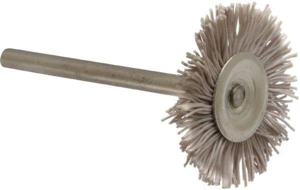 Osborn - 1" OD, 1/8" Shank Diam, Nylon Wheel Brush - 3/32" Face Width, 6,000 RPM - USA Tool & Supply