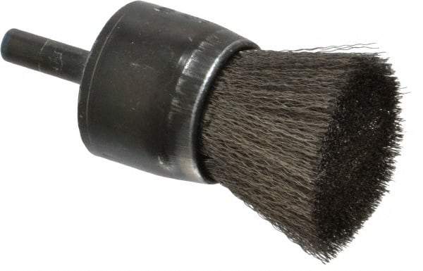 Osborn - 1" Brush Diam, Crimped, End Brush - 1/4" Diam Shank, 20,000 Max RPM - USA Tool & Supply