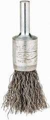 Osborn - 1/2" Brush Diam, Crimped, End Brush - 1/4" Diam Shank, 25,000 Max RPM - USA Tool & Supply