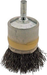 Osborn - 1" Brush Diam, Crimped, End Brush - 1/4" Diam Shank, 20,000 Max RPM - USA Tool & Supply