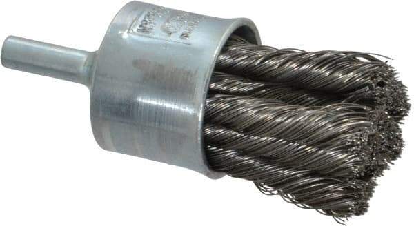 Osborn - 1" Brush Diam, Knotted, End Brush - 1/4" Diam Shank, 20,000 Max RPM - USA Tool & Supply