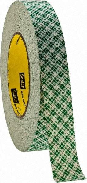 3M - 1" x 36 Yd Rubber Adhesive Double Sided Tape - 9 mil Thick, Natural (Color), Paper Liner, Continuous Roll, Series 401M - USA Tool & Supply