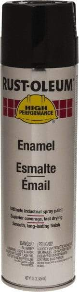 Rust-Oleum - Black, 15 oz Net Fill, Gloss, Enamel Spray Paint - 14 Sq Ft per Can, 15 oz Container, Use on Rust Proof Paint - USA Tool & Supply