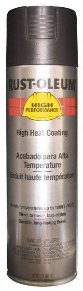 Rust-Oleum - Black, 15 oz Net Fill, Flat, High-Heat Spray Paint - 14 Sq Ft per Can, 15 oz Container - USA Tool & Supply