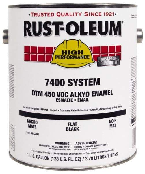 Rust-Oleum - 1 Gal Yellow (New Caterpillar) Gloss Finish Industrial Enamel Paint - Interior/Exterior, Direct to Metal, <450 gL VOC Compliance - USA Tool & Supply