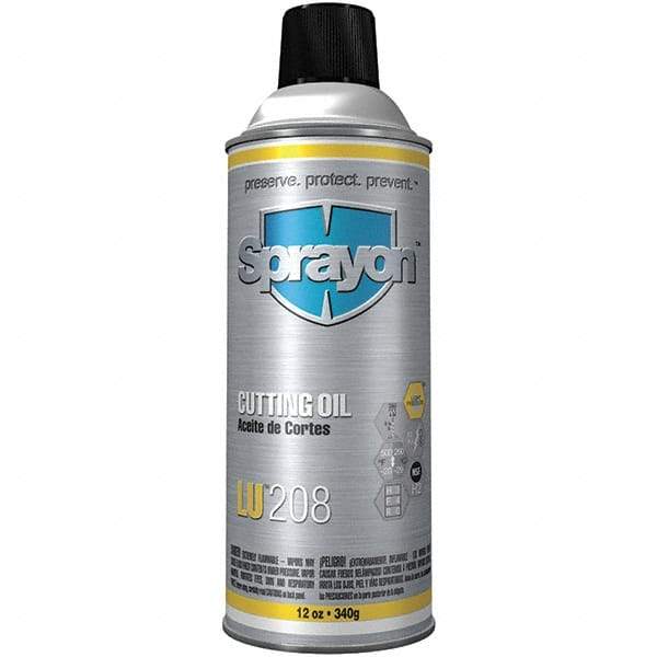 Sprayon - Sprayon, 12 oz Aerosol Cutting Fluid - Straight Oil, For Broaching, Cutting, Drilling, Grinding, Machining, Sawing, Threading - USA Tool & Supply