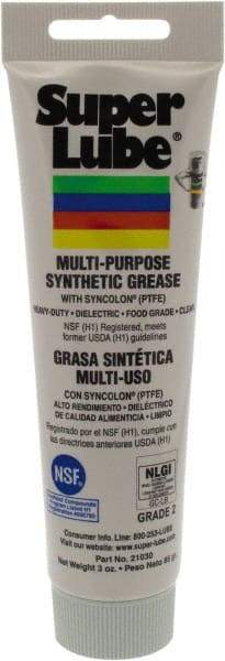 Synco Chemical - 3 oz Tube Synthetic General Purpose Grease - Translucent White, Food Grade, 450°F Max Temp, NLGIG 2, - USA Tool & Supply