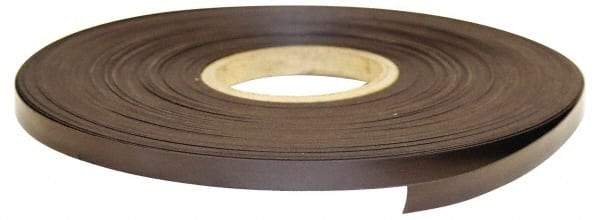 Mag-Mate - 100' Long x 3" Wide x 1/16" Thick Flexible Magnetic Strip - 36 Lb Max Pull Force, 18 Linear Ft/Lb Magnetic Pull Force, Adhesive Back - USA Tool & Supply