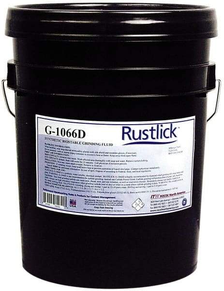 Rustlick - Rustlick G-1066D, 5 Gal Pail Grinding Fluid - Synthetic, For Cutting, Diamond Wheel Grinding, Slice-Off Sawing - USA Tool & Supply