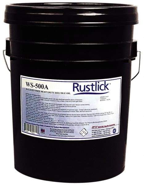 Rustlick - Rustlick WS-500A, 5 Gal Pail Cutting & Grinding Fluid - Water Soluble, For Machining - USA Tool & Supply