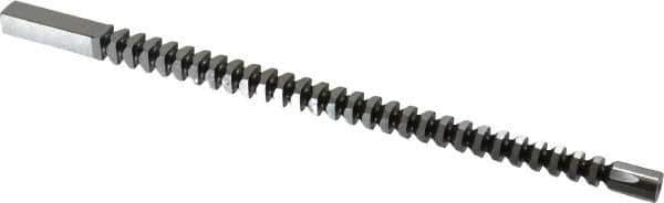 Dumont Minute Man - 3/8" x 9-3/8" Overall Length, 25/64" Pilot Hole Diam, Square Broach - 0.3755 to 0.3765" Tolerance, 0.524 to 0.526" Across Corners, 1/4" Pitch, 3/8 to 1-1/4" LOC, 3,720 Lbs. Pressure for Max LOC - USA Tool & Supply