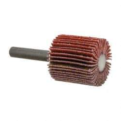 3M - 1" Diam x 1" Face Width, Fine Ceramic Alumina Coated Mounted Flap Wheel - 1/4" Shank Mount, 120 Grit, X Weighted Cloth Backing, 30,000 Max RPM - USA Tool & Supply