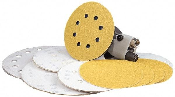 Made in USA - 6" Diam, 400 Grit, Aluminum Oxide Hook & Loop Disc - Super Fine Grade, Coated, C Weight Paper Backing, - USA Tool & Supply
