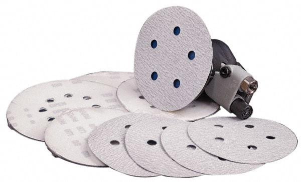 Made in USA - 5" Diam, 180 Grit, Silicon Carbide Hook & Loop Disc - Very Fine Grade, Coated, B Weight Paper Backing, - USA Tool & Supply