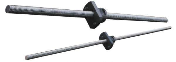 THK - 9.84" Long, Quiet and Compact Ball Screw - 0.039" Lead Width, 0.242" Ball Circle Diam, 1.181" Flange OD, 0.197" Flange Thickness - USA Tool & Supply