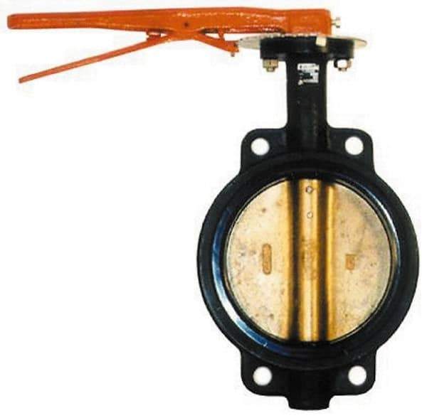 Legend Valve - 2" Pipe, Wafer Butterfly Valve - Gear Handle, Cast Iron Body, Buna-N Seat, 200 WOG, Aluminum Bronze Disc, Stainless Steel Stem - USA Tool & Supply