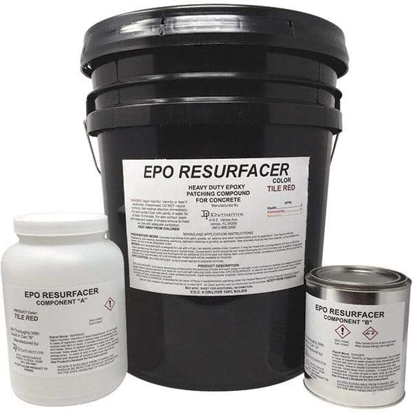Made in USA - 50 Lb Concrete Repair/Resurfacing - Tile Red, 25 Sq Ft Coverage, Epoxy Resin - USA Tool & Supply