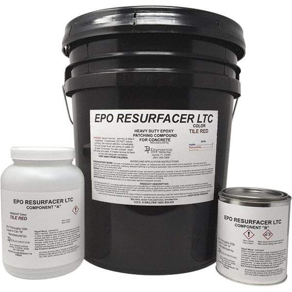 Made in USA - 50 Lb Concrete Repair/Resurfacing - Tile Red, 25 Sq Ft Coverage, Epoxy Resin - USA Tool & Supply