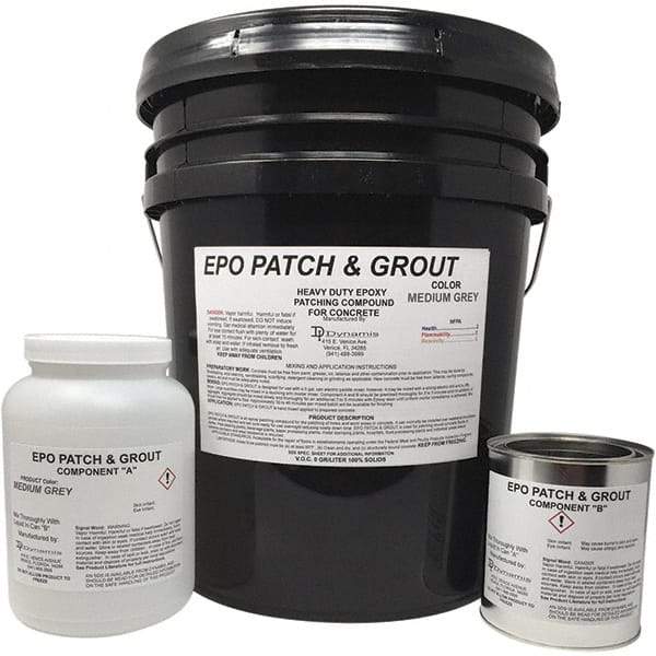 Made in USA - 5 Gal Concrete Repair/Resurfacing - Medium Gray, 25 Sq Ft Coverage, Epoxy Resin - USA Tool & Supply