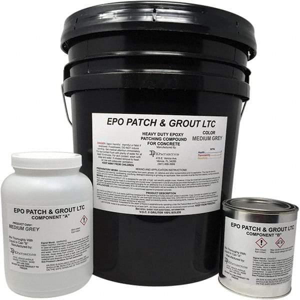Made in USA - 5 Gal Concrete Repair/Resurfacing - Medium Gray, 25 Sq Ft Coverage, Epoxy Resin - USA Tool & Supply