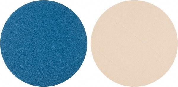 Superior Abrasives - 16" Diam, 36 Grit Zirconia Alumina Adhesive PSA Disc - Very Coarse Grade, Blue, Cloth Backing, Flexible - USA Tool & Supply