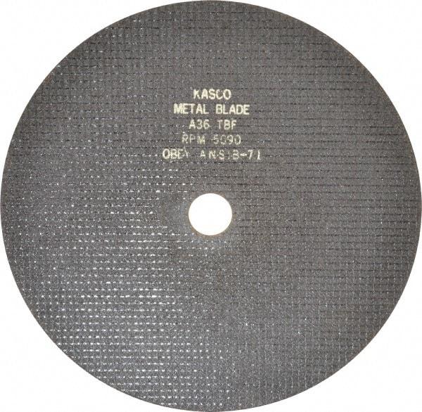 Made in USA - 12" 36 Grit Aluminum Oxide Cutoff Wheel - 3/32" Thick, 1-1/4" Arbor, 5,095 Max RPM, Use with Chop Saws - USA Tool & Supply